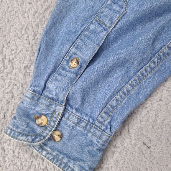 VTG Peregrine Bay Denim Shirt Mens Small Blue WRC Group Button Up Long Sleeve - Picture 10 of 15